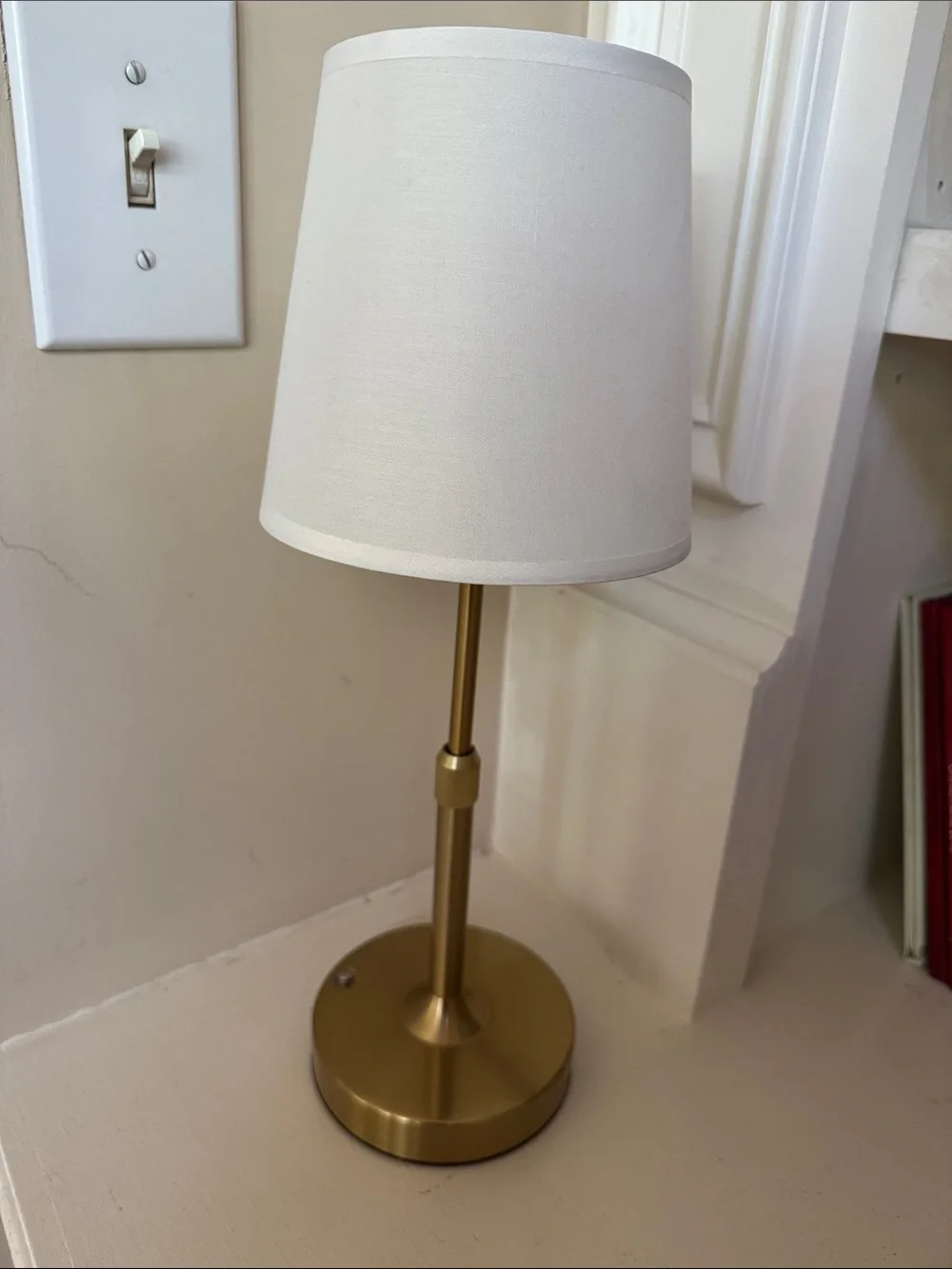 Adjustable Brass Table Lamp with White Shade
